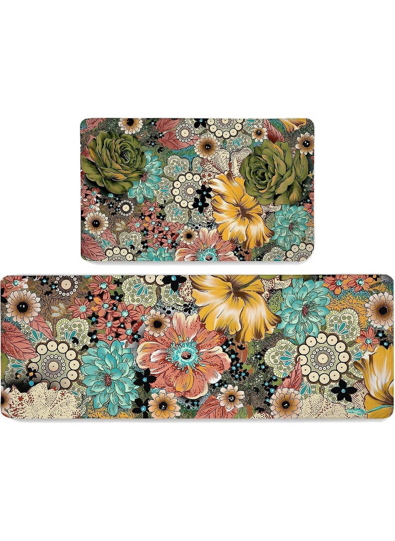 Bluejw 40*60+40*150cm Color Non Slip Soft And Comfortable Decorative Floor Mat 2 Piece  - Image 1