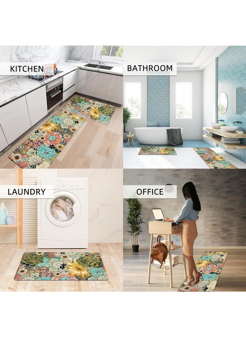 Bluejw 40*60+40*150cm Color Non Slip Soft And Comfortable Decorative Floor Mat 2 Piece  - Image 3
