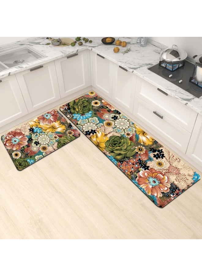 الأزرق جي دبليو 40*60+40*40*150 سم لون غير قابل للانزلاق ناعم ومريح للأرضية المزخرفة 2 قطعة - Image 2