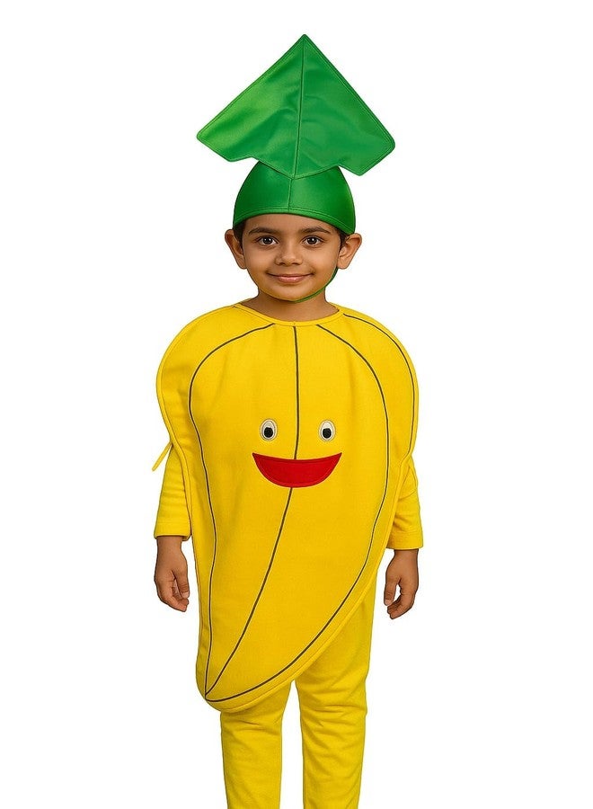 QuickBazaar Fruits & Vegetable Cutout Costume for Kids/Apple, Mango, Banana, Carrot, Brinjal, Tomato, Watermelon & More/Perfect for Fancy Dress Costume & Stage Shows (Banana Cutout, 7-8 Y) - Image 1