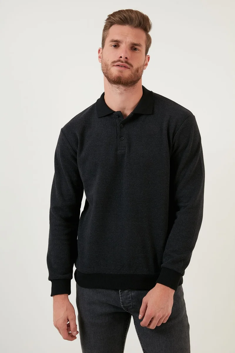 Buratti Cotton Buttoned Polo Neck Sweater Men's Sweater 456211