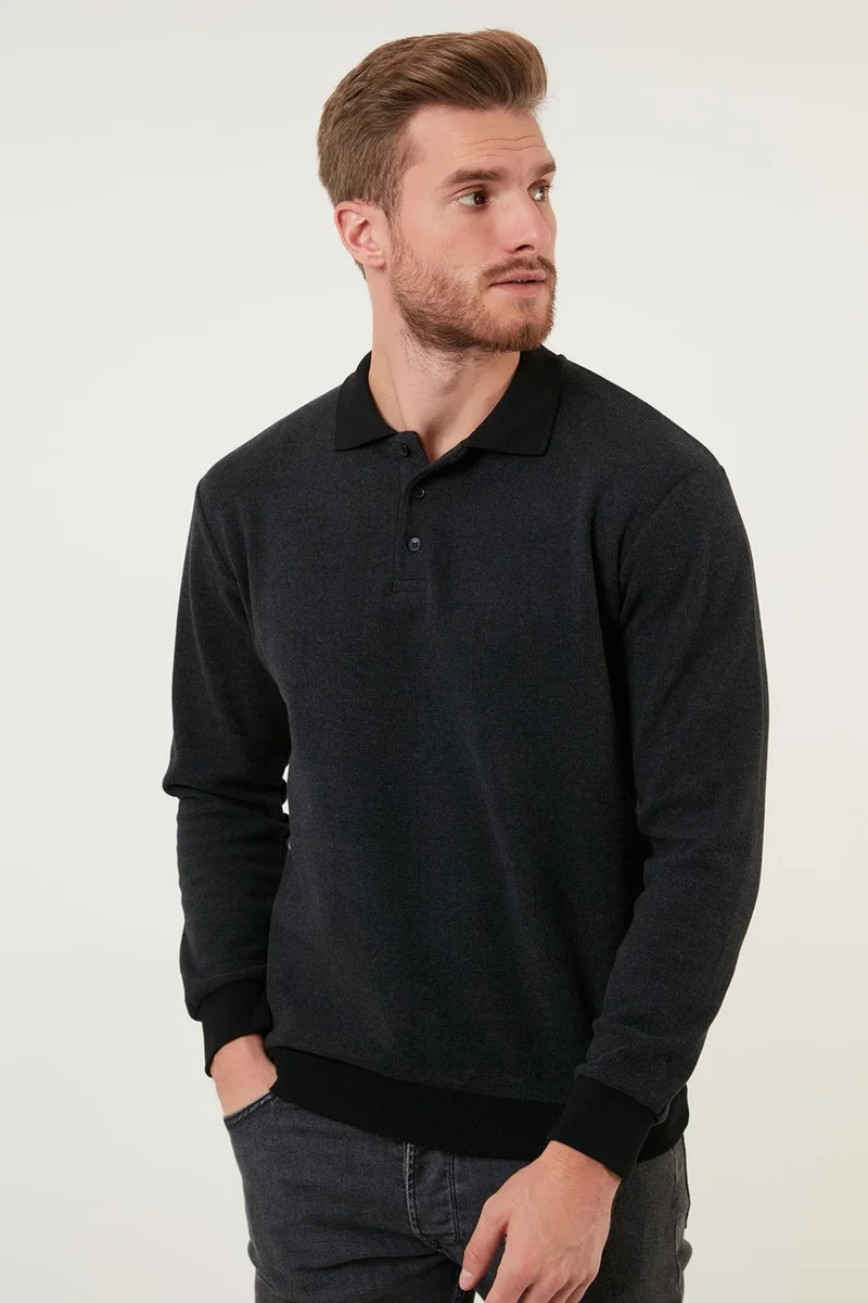 Buratti Cotton Buttoned Polo Neck Sweater Men's Sweater 456211