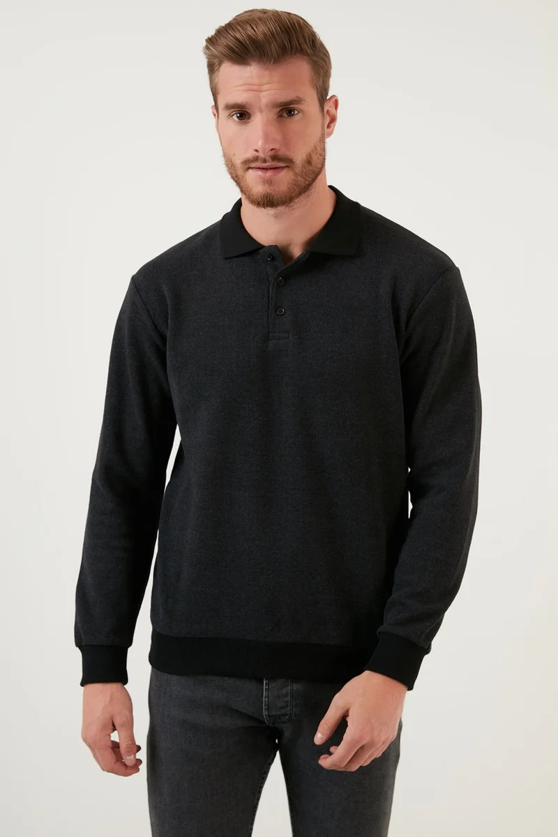 Buratti Cotton Buttoned Polo Neck Sweater Men's Sweater 456211