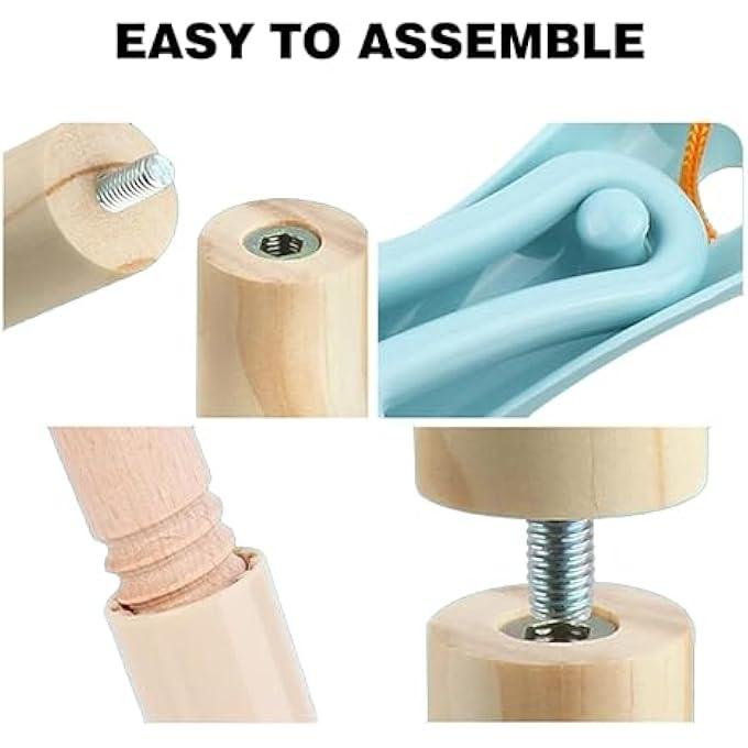 KIDS CLEANING TOY SET, 9 PIECE WOODEN DETACHABLE CHILDREN CLEANING TOYS - BROOM, MOP, DUSTER, BRUSH, DUSTPAN, BUCKET, DISH CLOTH, AND HANGING STAND HOUSEKEEPING KIT - Image 4