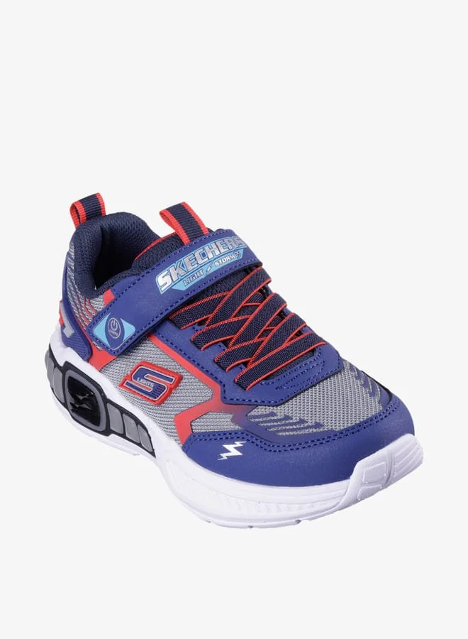 SKECHERS Boys Light-Up Sports Shoes with Hook and Loop Closure - LIGHT STORM 3