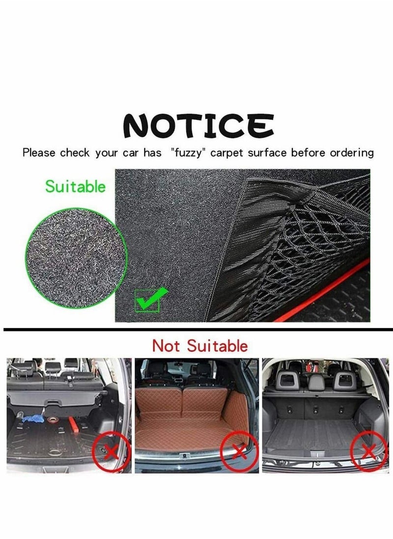Excefore - 2 Pack Storage Net for Bottles/Groceries,Storage Organizers for Car/Truck/Trunk Multifunctional Mesh Car Boot Tidy Organiser Cargo Net Storage for Vehicle - Image 1