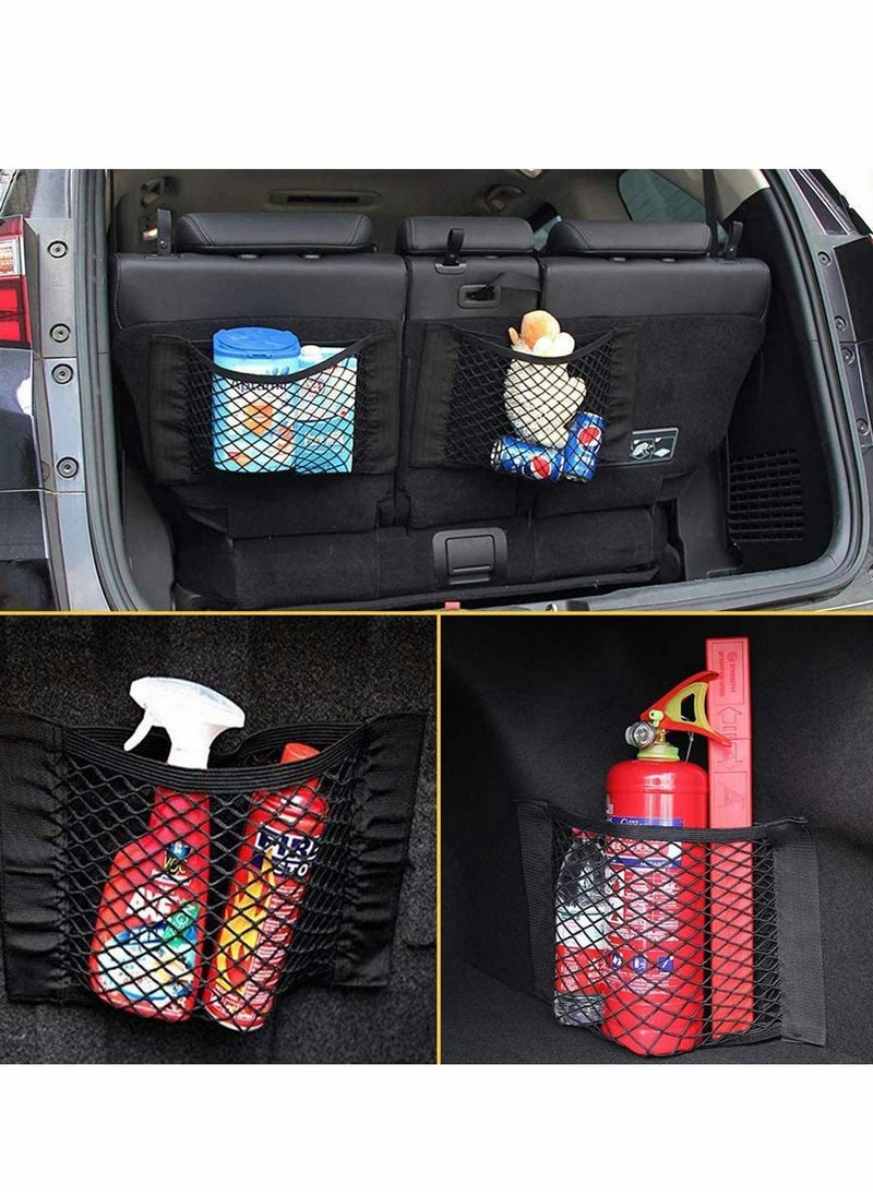 Excefore - 2 Pack Storage Net for Bottles/Groceries,Storage Organizers for Car/Truck/Trunk Multifunctional Mesh Car Boot Tidy Organiser Cargo Net Storage for Vehicle - Image 1