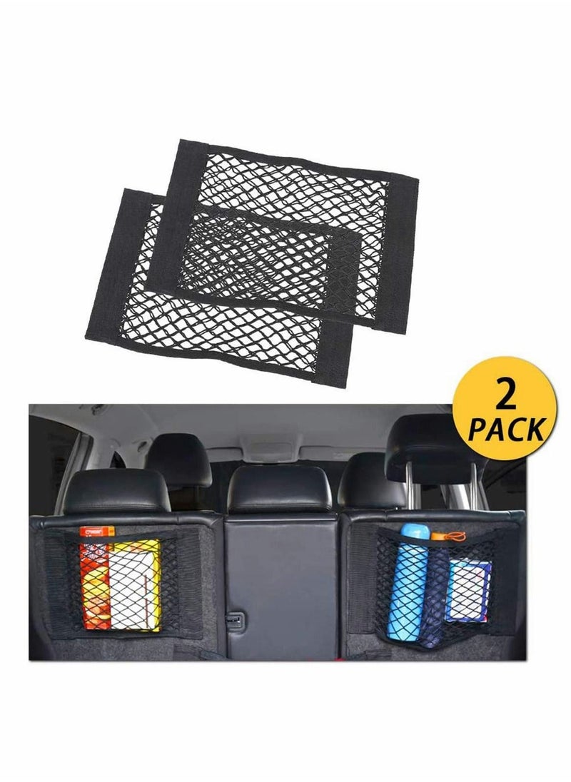 Excefore - 2 Pack Storage Net for Bottles/Groceries,Storage Organizers for Car/Truck/Trunk Multifunctional Mesh Car Boot Tidy Organiser Cargo Net Storage for Vehicle - Image 1