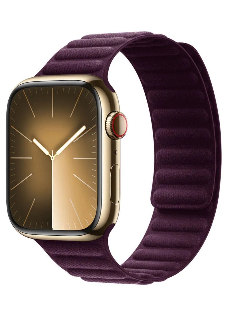 Beauenty Fabric Link Magnetic Watch Band for Apple Watch Ultra 1/2 49mm 46mm 45mm 44mm 42mm Fine Woven   Elegantly Strong Magnetic strap Compatible with iWatch Series 10 9 8 7 6 5 4 3 2 1 SE