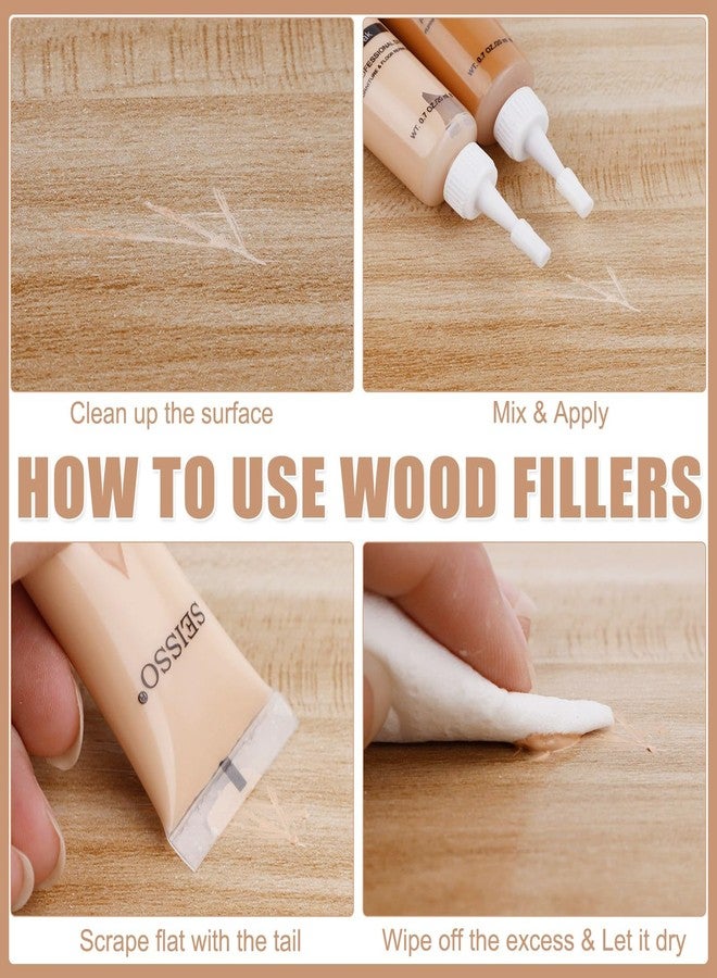 سيسو مجموعة إصلاح الأثاث من سيسو - معجون خشب - 12 قطعة، مجموعة ترميم الخشب، 12 لونًا، مجموعة أدوات لإصلاح خدوش الأثاث، مجموعة إصلاح الخشب للخدوش والبقع والحروق والأرضيات الخشبية والأبواب والطاولات - Image 5