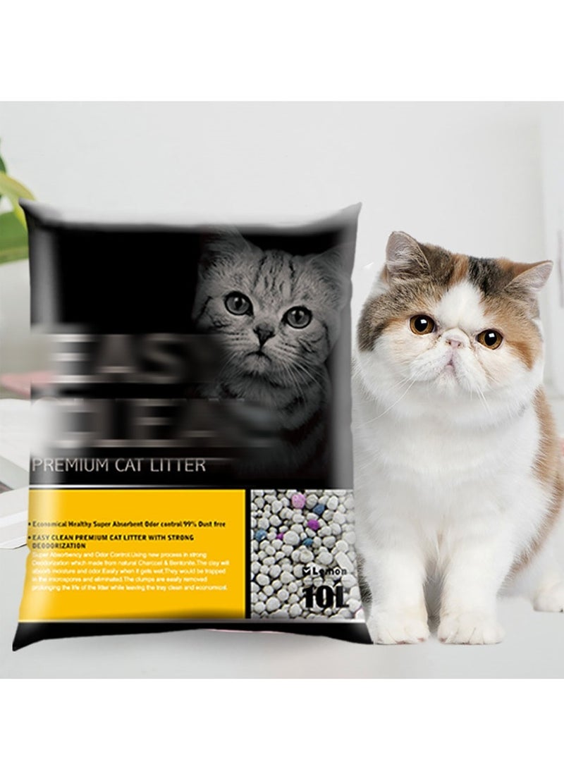 رمل بنتونيت للقطط 10 لتر منخفض الغبار سريع التكتل برائحة منعشة غطاء فائق الامتصاص رمل قطط ذو رائحة كريهة - Image 1