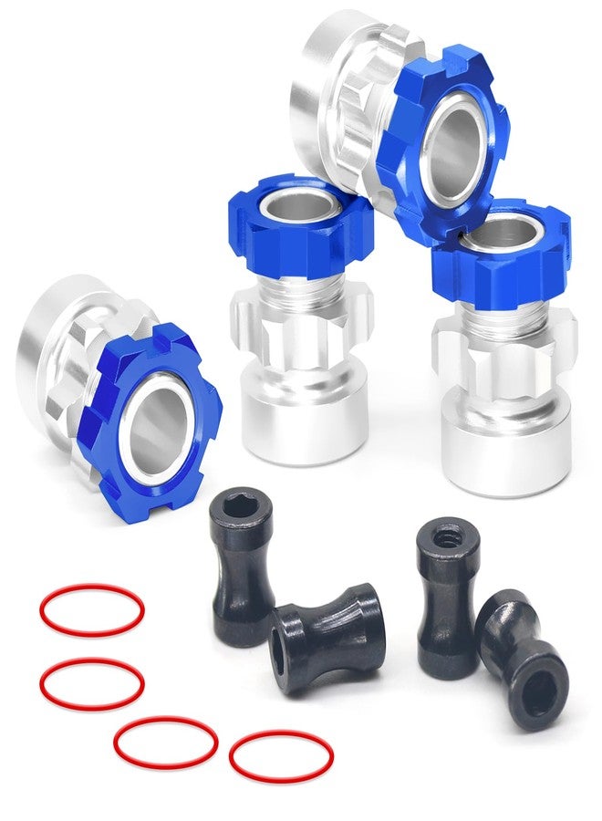 OGUNKE OGRC 12mm to 17mm Wheel Hex Adapter Aluminum Hub Extension Conversion Nuts for 1/10 RC Racing Tires (Blue) - Image 1