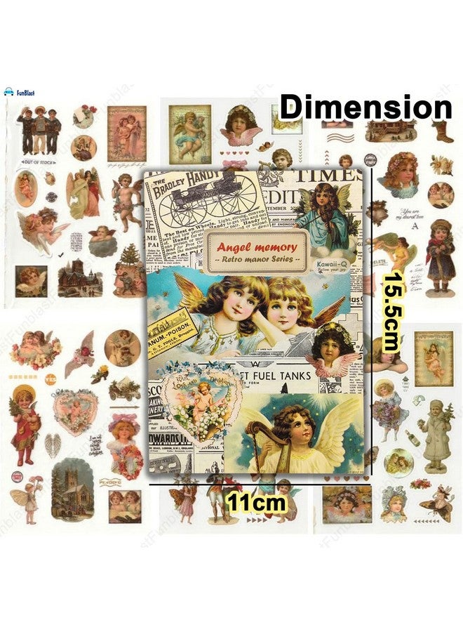 FunBlast Sticker Book Set - 20 Sheets/300+ Aesthetic Stickers, Angle Memory Booklet, Retro Decorative Stickers for Scrapbook, Stickers for Project, Japanese Style Stickers, Journals, Scrapbooking (B) - Image 2