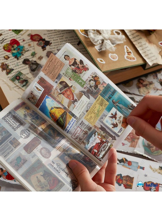 FunBlast Sticker Book Set - 20 Sheets/300+ Aesthetic Stickers, Angle Memory Booklet, Retro Decorative Stickers for Scrapbook, Stickers for Project, Japanese Style Stickers, Journals, Scrapbooking (B) - Image 3