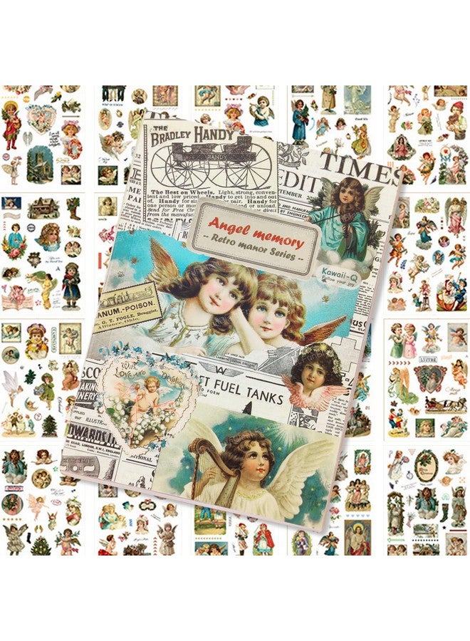 FunBlast Sticker Book Set - 20 Sheets/300+ Aesthetic Stickers, Angle Memory Booklet, Retro Decorative Stickers for Scrapbook, Stickers for Project, Japanese Style Stickers, Journals, Scrapbooking (B) - Image 1