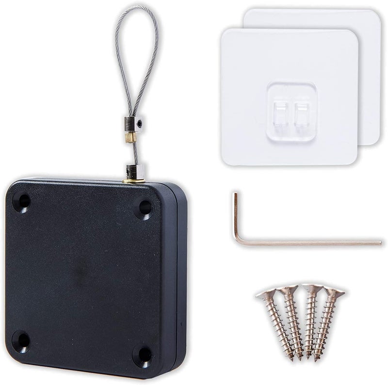 bosig PunchFree Automatic Door Closer Multifunctional Automatic Door Closer Automatically Self Closing Door with Drawstring for Internal Home Outdoor Iron Door Random Color 1pcs - Image 1