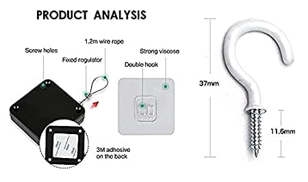 bosig PunchFree Automatic Door Closer Multifunctional Automatic Door Closer Automatically Self Closing Door with Drawstring for Internal Home Outdoor Iron Door Random Color 1pcs - Image 4