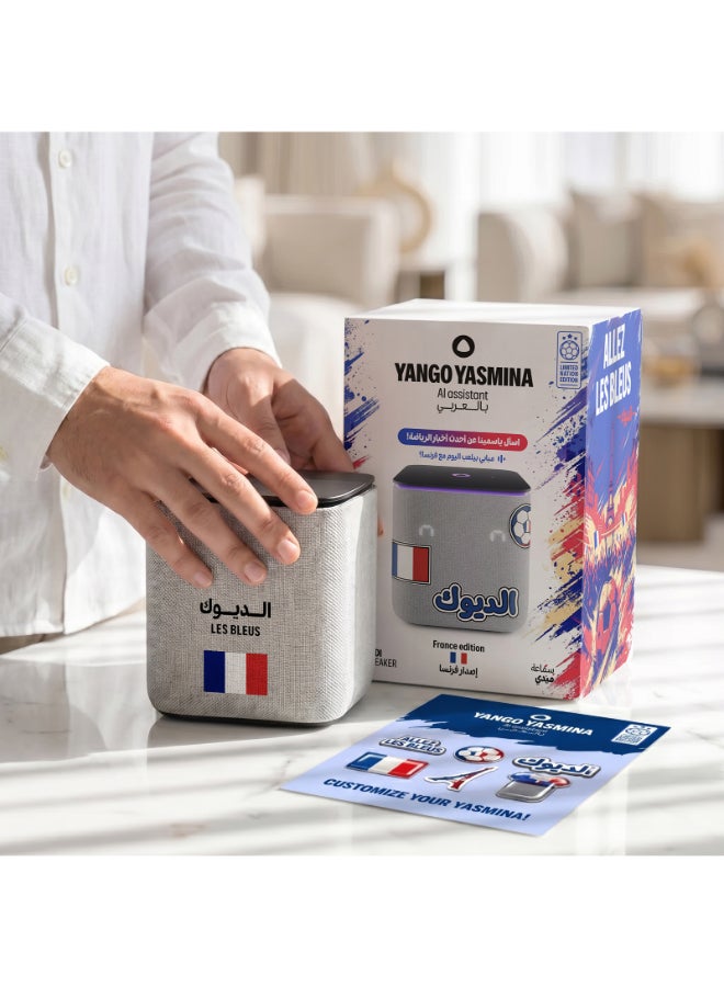 ياسمينة يانجو ياسمينا ميدي ليمتد إصدار كرة القدم سماعة ذكية بالذكاء الاصطناعي، عربي إنجليزي، 24W صوت، مركز المنزل الذكي زيغبي، يشمل غلاف جامع وملصقات - Image 3
