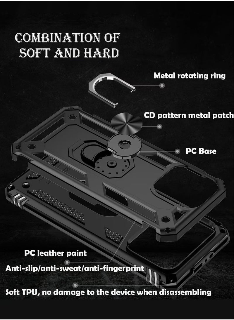XnYao - Magnetic Case For Iphone 16 Pro Max 6.9-Inch With Ring Holder Bracket,Compatible With Magsafe, Wear-Resistant And Anti-Fall Multifunctional Rotating Car Mount Phone Cover - Image 1