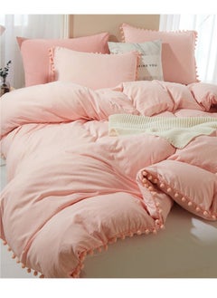 MIXDE 3-Piece Queen Size Luxury Comfort Set With Ball Duvet Cover Pink  - Image 2