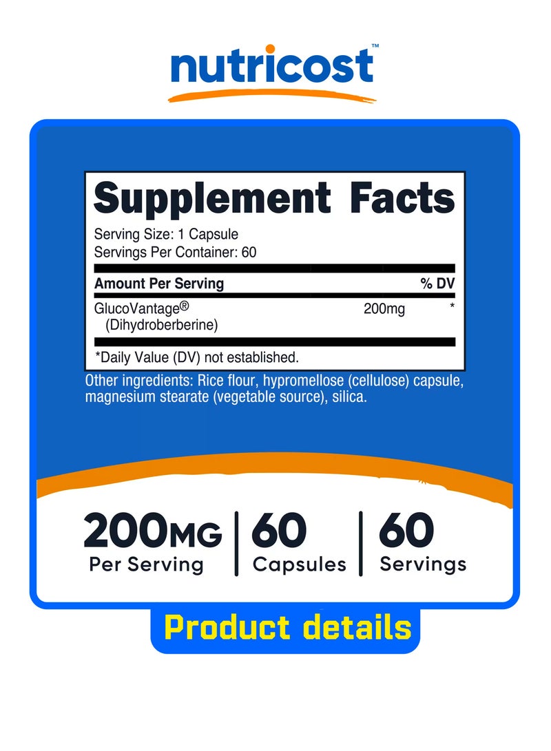Nutricost Dihydroberberine, 200 mg, 60 Capsules - Image 2