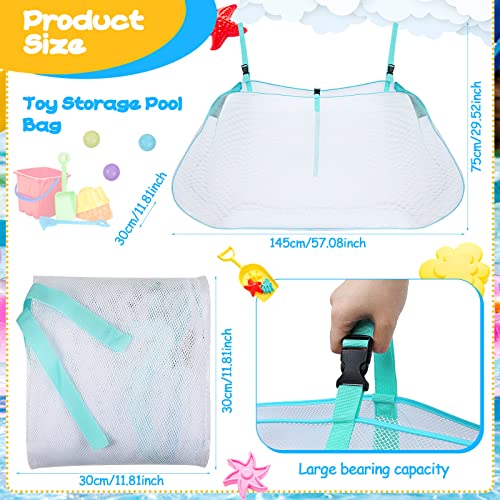 Fabbay 2 Pcs Pool Storage Bag 57 30 Inch Pool Storage Swimming Bag Large Hanging Net Swimming Accessories Organizer for Inflatables Floats Football Basketballs Garage Supplies - Image 5