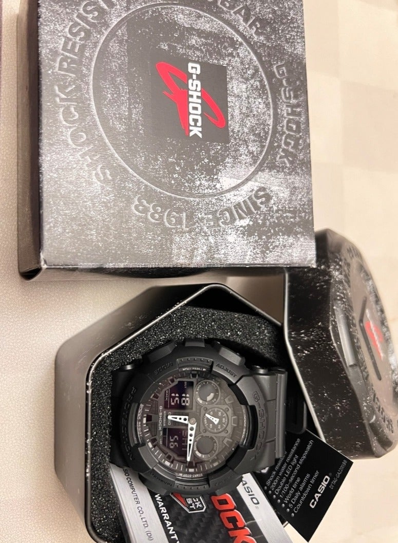 Casio G-Shock Men's Rubber Digital Watch - Black Dial with White Hands - GA-101-1A1 - Image 4