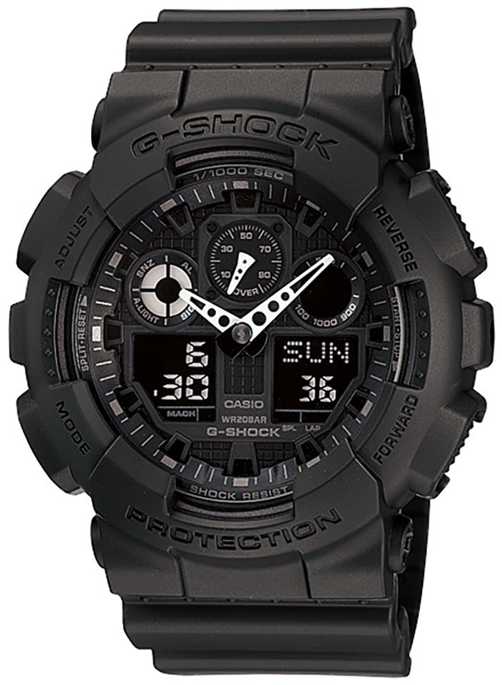 Casio G-Shock Men's Rubber Digital Watch - Black Dial with White Hands - GA-101-1A1 - Image 5