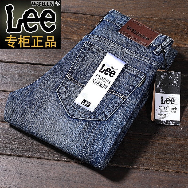 Spring and summer genuine Wthin lee jeans men's straight loose elastic casual pants slim men's pants wholesale - Image 2