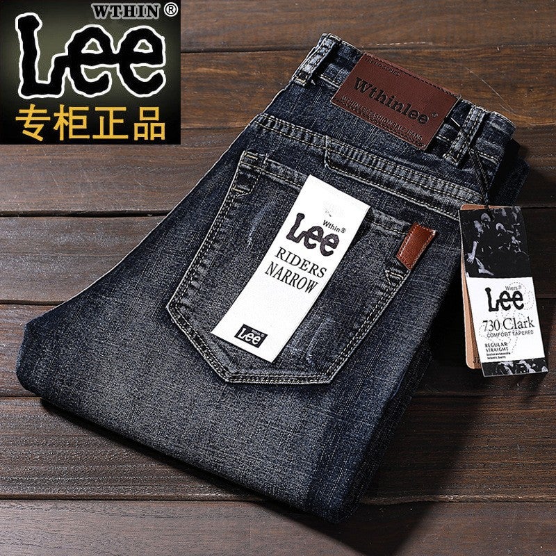 Spring and summer genuine Wthin lee jeans men's straight loose elastic casual pants slim men's pants wholesale - Image 1