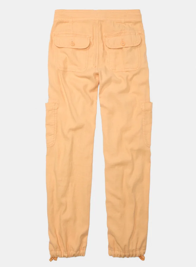 American Eagle AE Dreamy Drape Linen-Blend Baggy Wide-Leg Cargo Pant