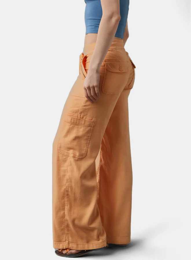 American Eagle AE Dreamy Drape Linen-Blend Baggy Wide-Leg Cargo Pant