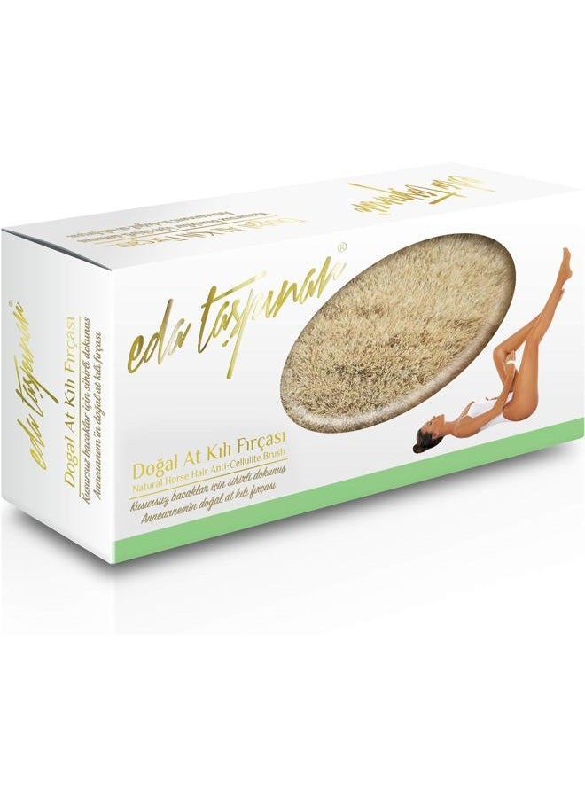 EDA Taspinar Anti-Cellulite Dry Brush Natural Horse Hairbrush |Removes Cellulite by 57% in 5 Weeks |Exfoliating Body Scrubber | Improves | Lymphatic | Function | Silky Skin | Animal Friendly - Image 1