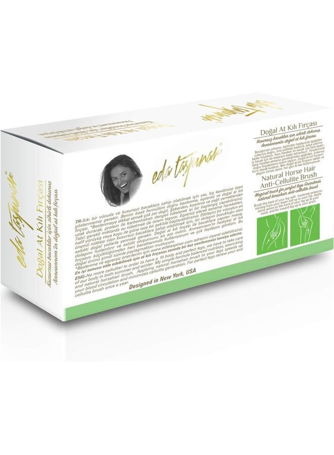 EDA Taspinar Anti-Cellulite Dry Brush Natural Horse Hairbrush |Removes Cellulite by 57% in 5 Weeks |Exfoliating Body Scrubber | Improves | Lymphatic | Function | Silky Skin | Animal Friendly - Image 3