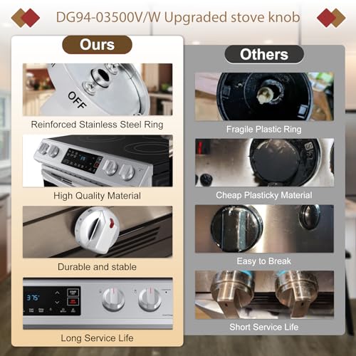 Casmer مقبض DG94-03500a/z لسامسونج، مقبض DG94-03500V DG94-03500W لاستبدال موقد الفرن الكهربائي من سامسونج، متوافق مع NE63T8111SS/AA NE63T8311SS/AA NE63T8751SS/AA - Image 4