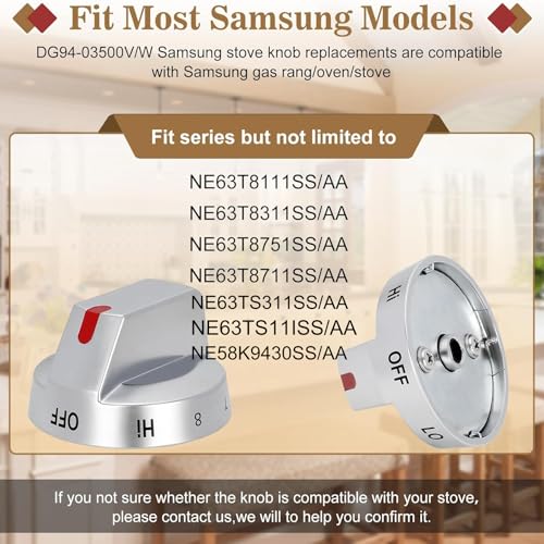 Casmer مقبض DG94-03500a/z لسامسونج، مقبض DG94-03500V DG94-03500W لاستبدال موقد الفرن الكهربائي من سامسونج، متوافق مع NE63T8111SS/AA NE63T8311SS/AA NE63T8751SS/AA - Image 2