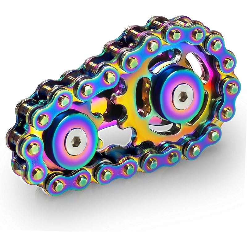 Chilvil Easter Basket Stuffer for Teens Boys Metal Fidget Spinner Toys for Adults Figette Bike Chain Roller Cool Gadgets ADHD Anxiety Stress Relief Items Figet Desk Offices EDC Men Valentines Day Gifts - Image 1