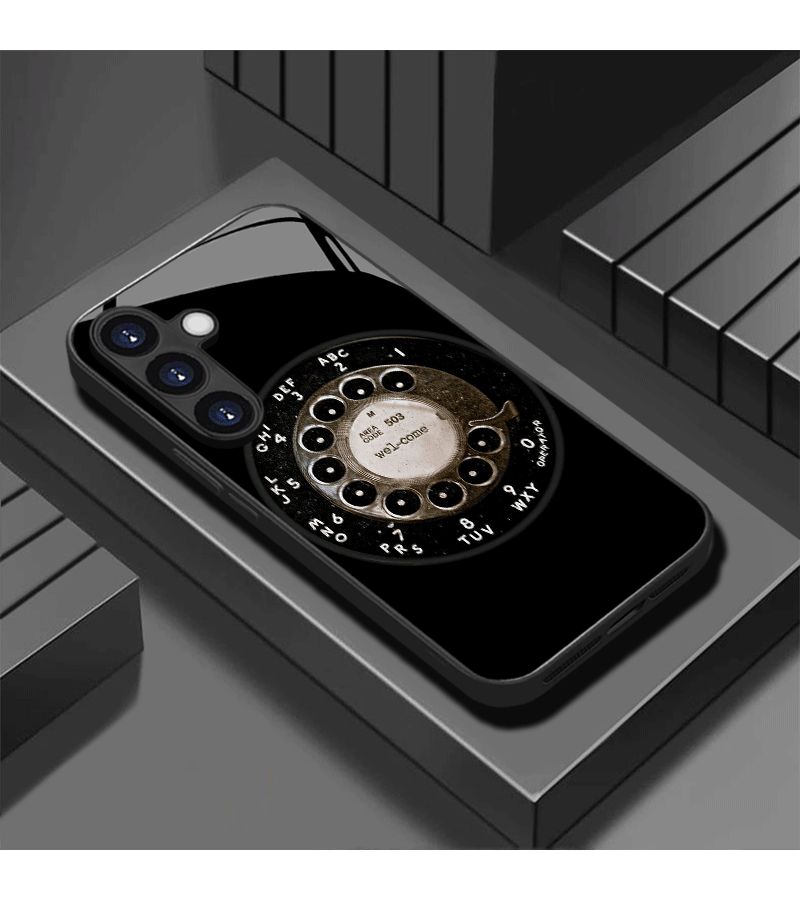 Retro Vinyl Record Player Tempered Glass Phone Case For Samsung Galaxy A51 5G Black Anti Fouling Durable - Image 1