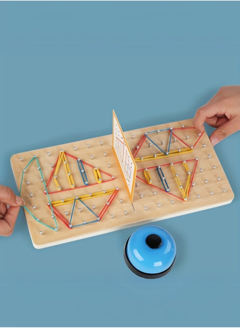 Battle Nail Board Game for Kids – Color Matching Challenge Toy with Rubber Rings, Screw Board, Cards & Bell – Enhances Focus, Speed, Color Recognition & Visual Matching Skills – Educational Competitive Game for Children Ages 4+