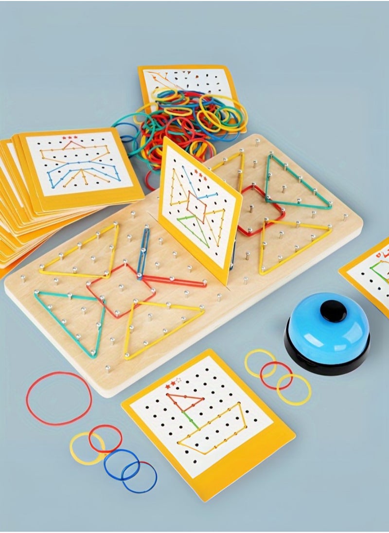 Battle Nail Board Game for Kids – Color Matching Challenge Toy with Rubber Rings, Screw Board, Cards & Bell – Enhances Focus, Speed, Color Recognition & Visual Matching Skills – Educational Competitive Game for Children Ages 4+