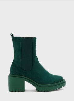 Faux Suede Chunky Chelsea Boot