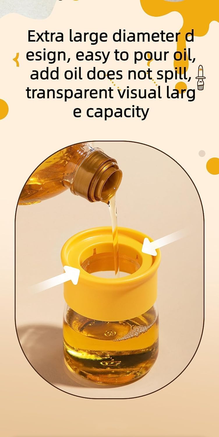 GVB ENTERPRISE Glass Olive Oil Dispenser for Kitchen, 2 in 1 Oil Dispenser Bottle with Silicone Basting Brush for Cooking Vinegar Sauce BBQ Grill Frying Baking,Air Fryer - Image 5