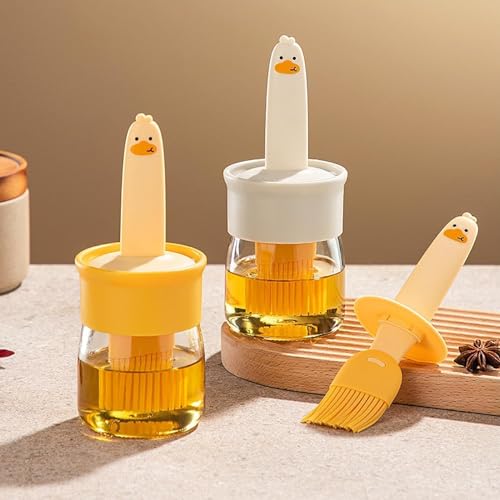 GVB ENTERPRISE Glass Olive Oil Dispenser for Kitchen, 2 in 1 Oil Dispenser Bottle with Silicone Basting Brush for Cooking Vinegar Sauce BBQ Grill Frying Baking,Air Fryer - Image 2