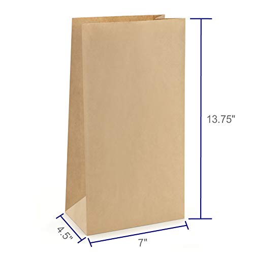 BagDream Brown Paper Lunch Bags 12LB 7x4.5x13.75 Inches 50Pcs Recyclable Kraft Paper Bags Bulk, Disposable, Large for Snack, Lunch, Sandwich, Burger, Baked Food, Packing, Craft - Image 2