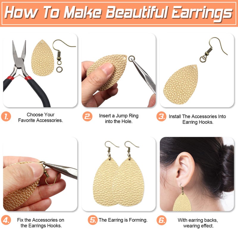 TOAOB THE ONE AND ONLY BABY TOAOB 200pcs 925 Silver Plated Earring Hooks and Backs for DIY Jewelry Making with 18mm Antique Bronze Hypoallergenic Earring Hooks - Image 4