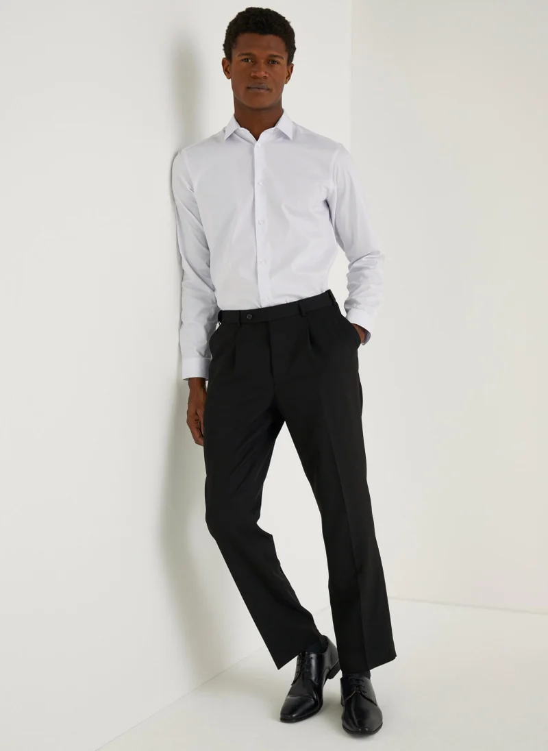 Matalan Taylor & Wright Black Regular Fit Flexi Waist Trousers