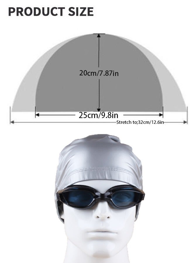 PYC 4-Pack Man Women Pure Color PU Fabric Swim Cap Swimming Cap Bathing Cap - Image 5