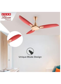 Usha Usha Bloom Primrose 1250mm Dust Oil & Moisture Resistant Ceiling Fan (Sparkle Golden & Cherry)  - Image 5