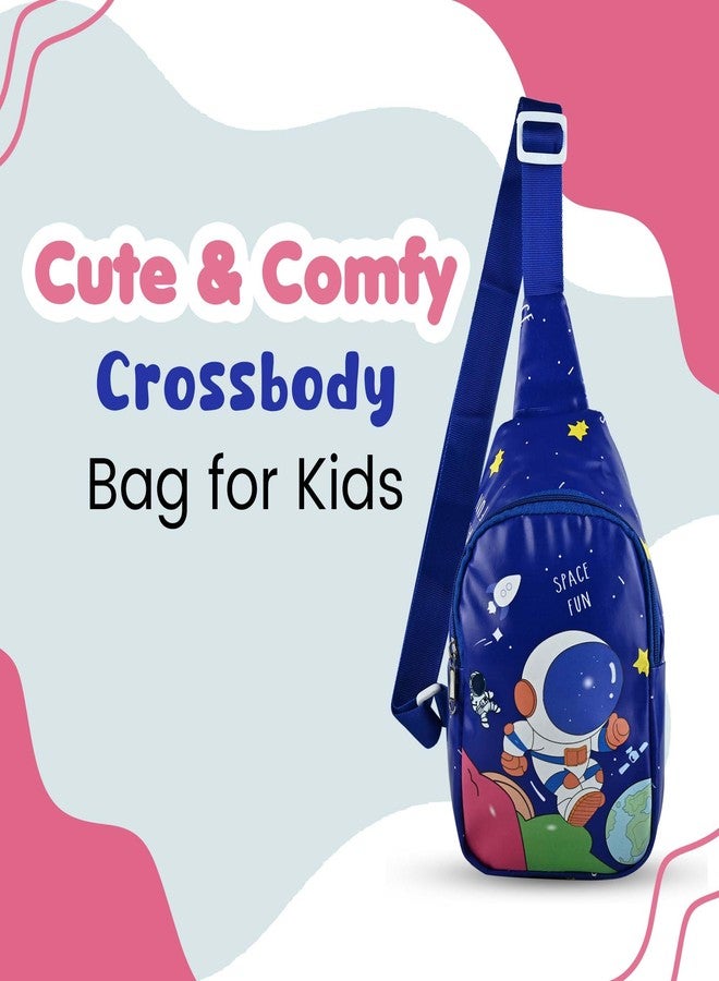 TOOYEP Kids Space Theme Crossbody Chest Sling Bag, Navy Blue with Astronaut Print, Adjustable Strap, 17x13x6.5 cm, Perfect for School and Picnics (Space) - Image 3