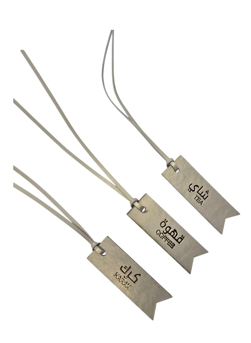 Bayti H.H. Selsela ClassicLabel – Premium Tags for Tea, Coffee & Karak (Off White 3 sets)